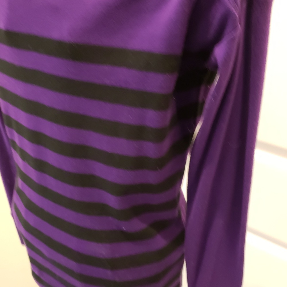 Ralph Lauren Sz Sm Purple/Black L/S Striped Top - Picture 7 of 8